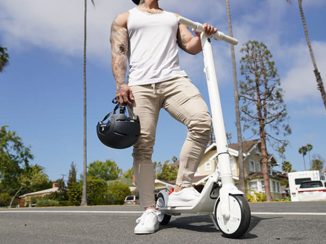 Fashionable All White Ninebot KickScooter ES2 with One Step Folding System