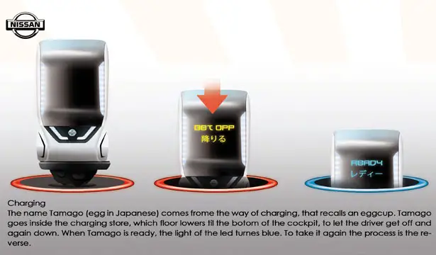 Nissan Tama-Go Futuristic Single-Wheel Concept Vehicle by Gianmarco Giacchina
