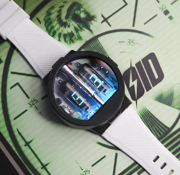 Futuristic Nixie Tube Watch v3.3 with Sapphire Crystal Glass - Tuvie Design