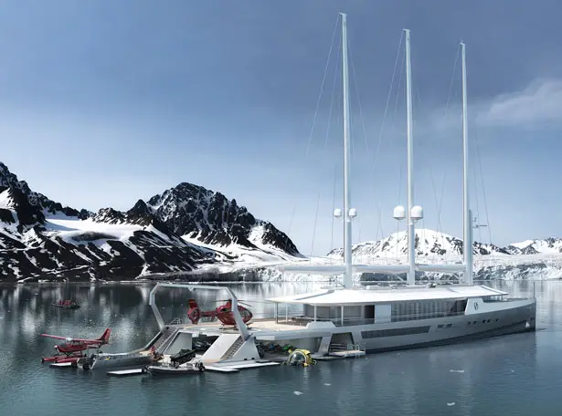 Norse 80m Sail-Assisted Exploration Yacht by Oliver Stacey Design and BMT Nigel Gee