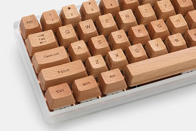 Gorgeous NPKC Engraved Wooden Series 104-Keycap Keyboard