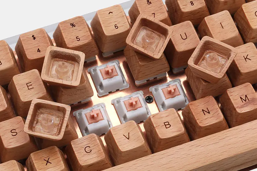 Gorgeous NPKC Engraved Wooden Series 104-Keycap Keyboard