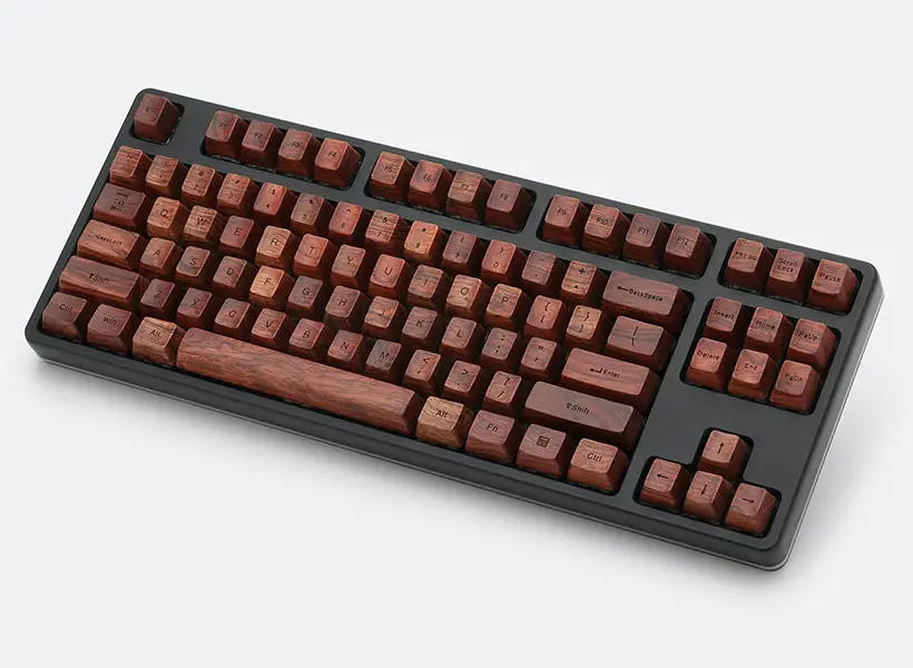 Gorgeous NPKC Engraved Wooden Series 104-Keycap Keyboard