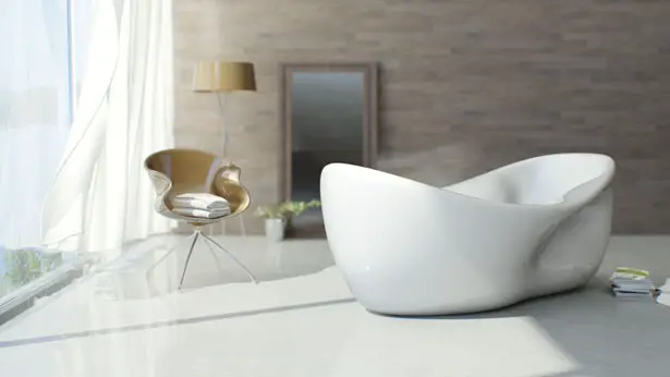 Nuvist Charme Bathtub - Fluid and Continuous Form