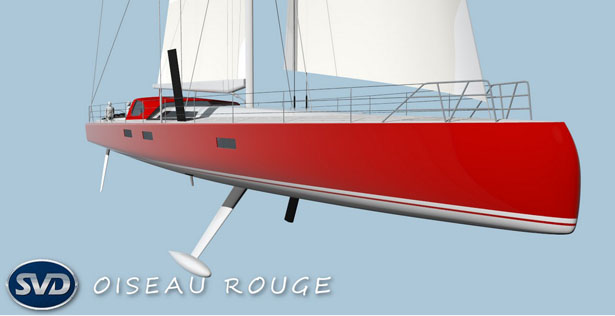 Oiseau Rouge Sailing Yacht Concept by Sylvain Viau Design