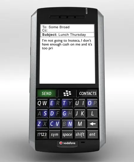 oled blackberry throw away concept phone
