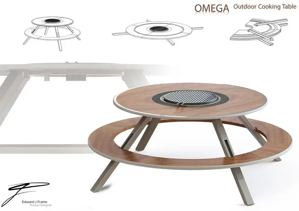 Omega Outdoor Cooking Table by Edward J. Frame