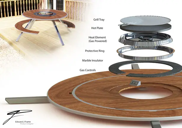 Omega Outdoor Cooking Table by Edward J. Frame