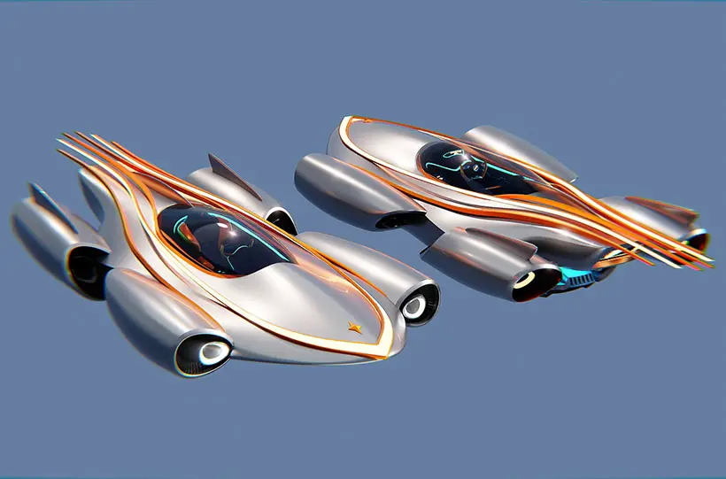 Orange Comet Flying Vehicle by Tomislav Zvonaric