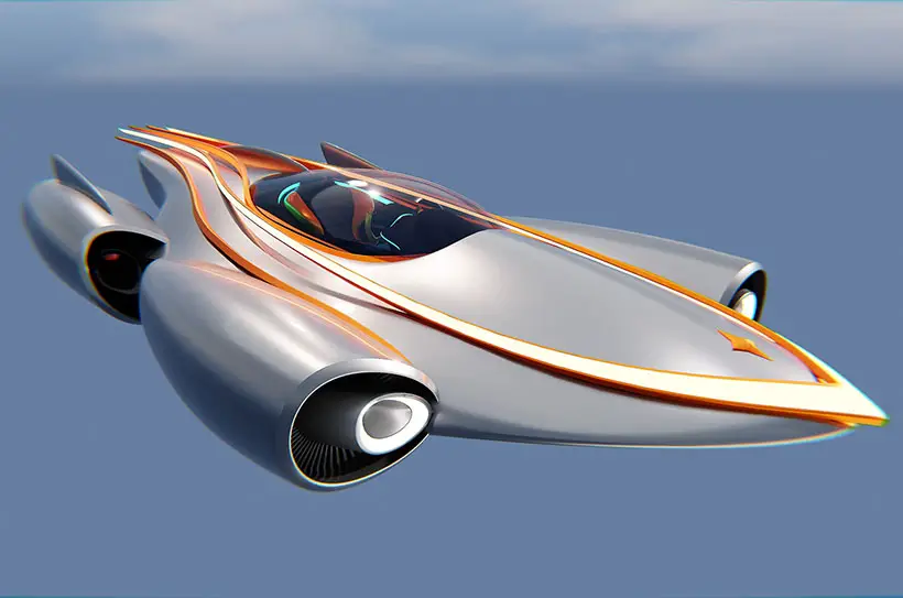 Orange Comet Flying Vehicle by Tomislav Zvonaric