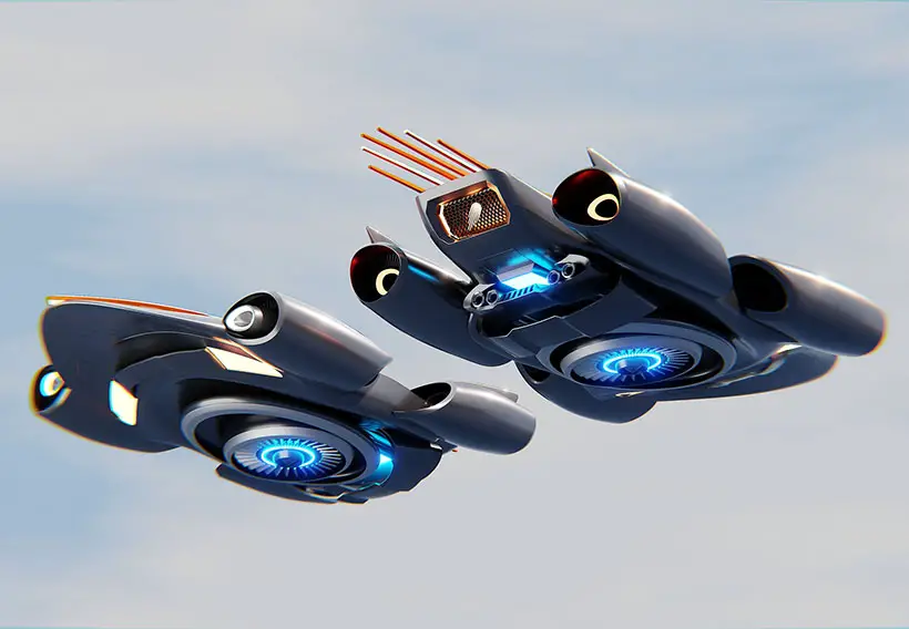 Orange Comet Flying Vehicle by Tomislav Zvonaric