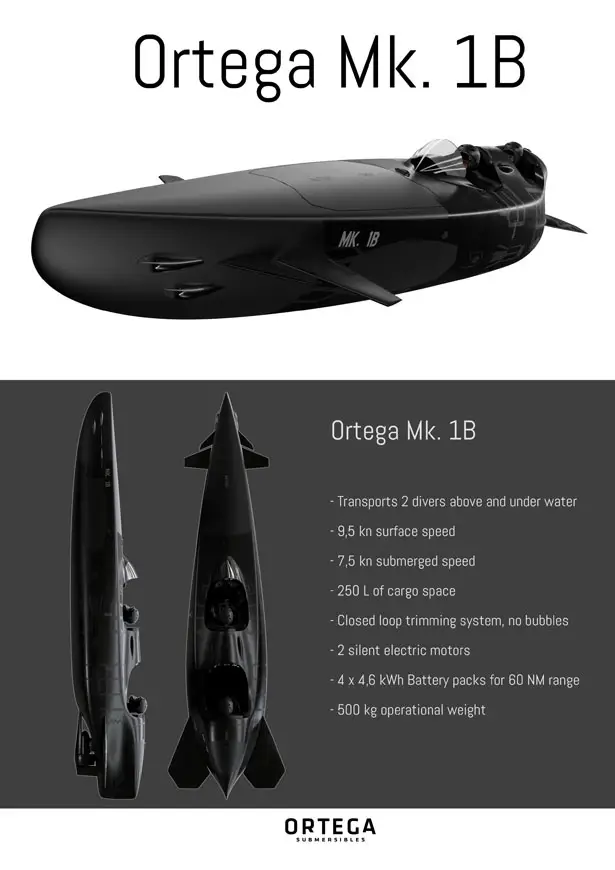 Ortega MK.1C Three-Seater Personal Submarine Redefines A New Way of Underwater Travel