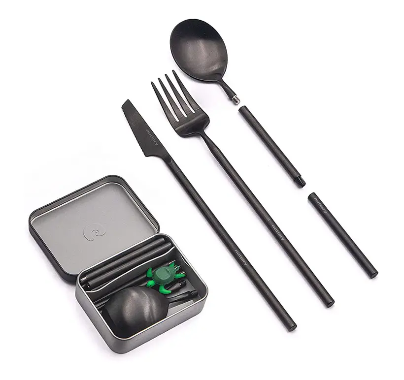 Outlery Stainless Steel Travel Cutlery Set in Compact Travel Case