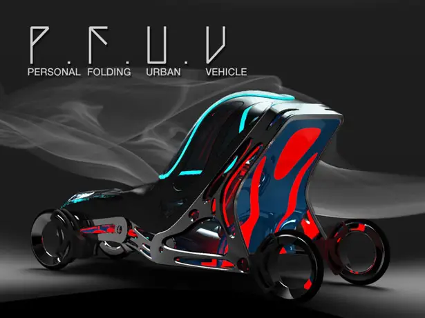 P.F.U.V : Futuristic Personal Folding Urban Vehicle Concept for The Year of 2040