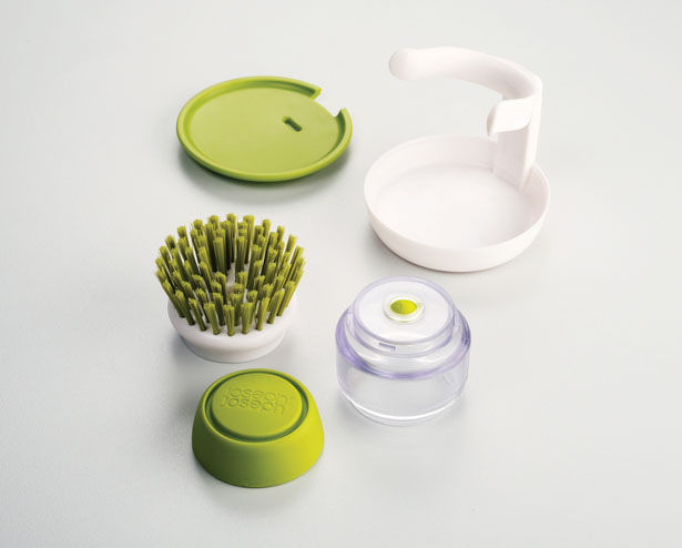 Palm Scrub Soap Dispensing Washing-up Brush with Stand by JosephJoseph