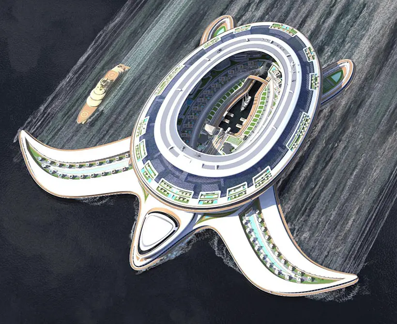Futuristic Pangeos Terayacht Project Floating City by Pierpaolo Lazzarini