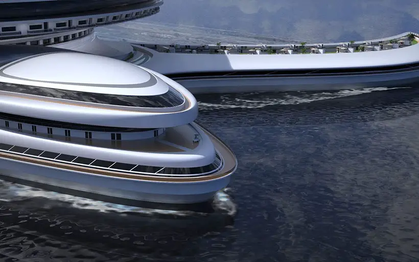 Futuristic Pangeos Terayacht Project Floating City by Pierpaolo Lazzarini