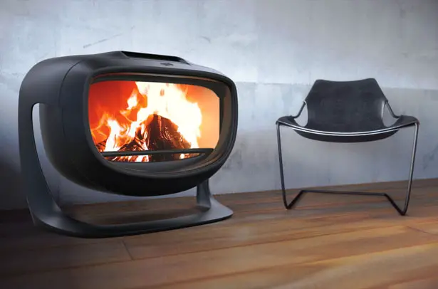 Panthera Wood Stove Features Bulky and Curvy Body