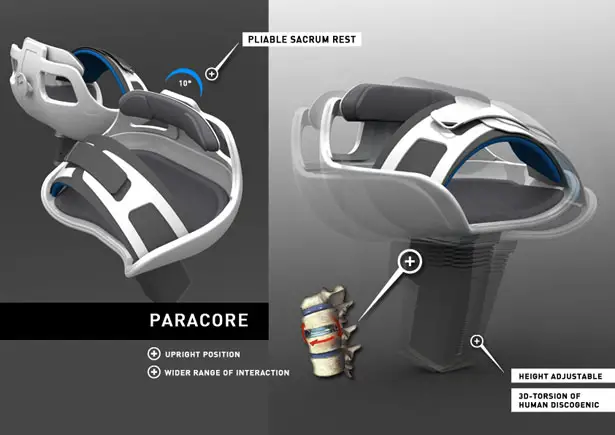 Parafree Wheelchair Sporty Core Body Training Machine for Paraplegics by Felix Lange