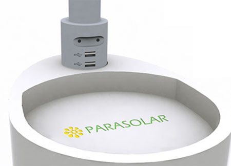 the parasolar gadget provides power by day and night