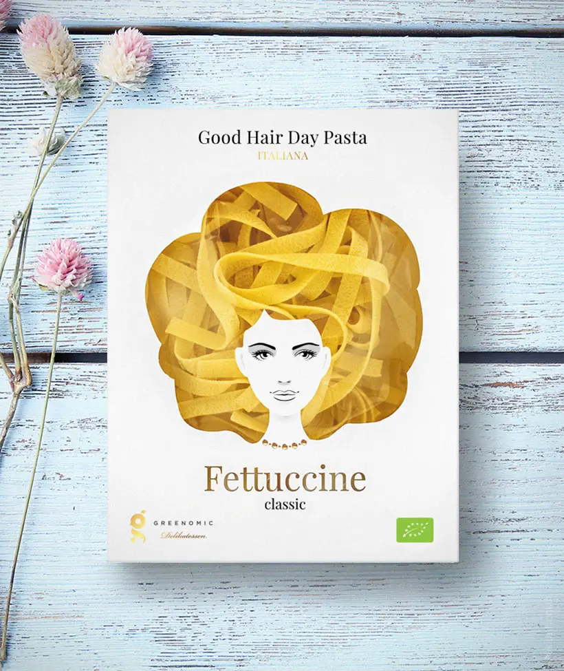 Creative Pasta Packaging - Good Hair Day Pasta by Nikita Konkin