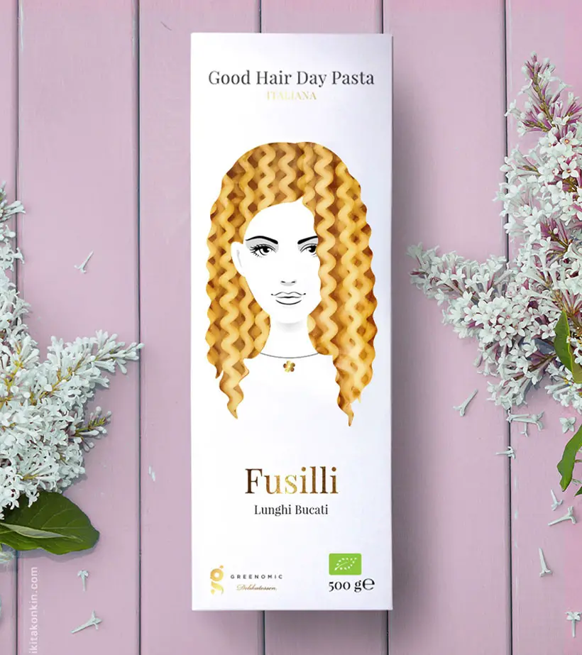 Creative Pasta Packaging - Good Hair Day Pasta by Nikita Konkin