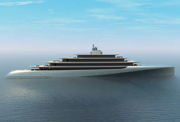 Pebble MegaYacht Inspired by Natural Pebble Shape Picked Up in an Indonesia's River by Van Geest Design