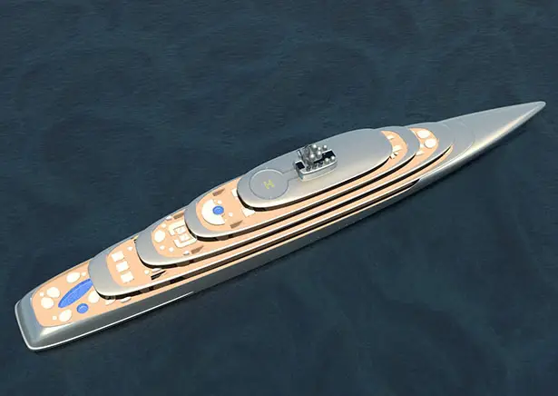 Pebble MegaYacht Inspired by Natural Pebble Shape Picked Up in an Indonesia's River by Van Geest Design