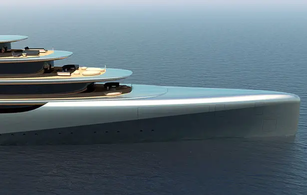 Pebble MegaYacht Inspired by Natural Pebble Shape Picked Up in an Indonesia's River by Van Geest Design