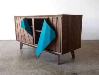 Peel Credenza Low Cabinet Design with Unexpected Detail