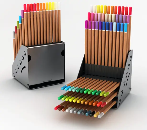 Pencilayers Adjustable Colored Pencil Holder by Hakan Gursu of Design Nobis