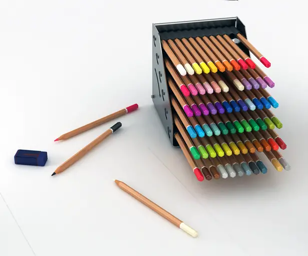 Pencilayers Adjustable Colored Pencil Holder by Hakan Gursu of Design Nobis