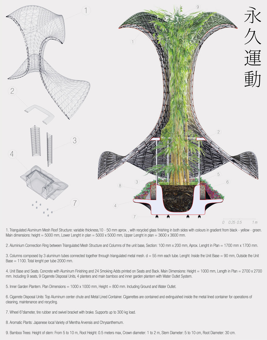 Perpetuum Mobile Smoking Point System by O + R Architecture & Art Studio