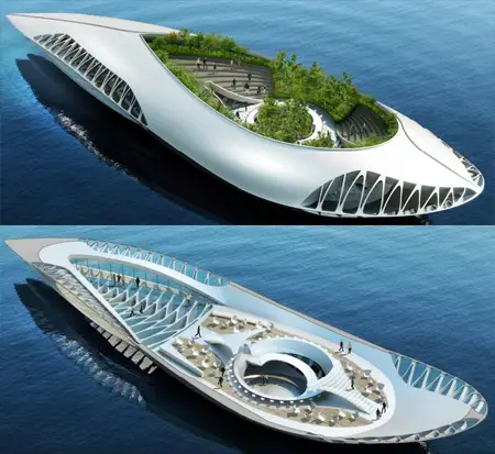 physalia vessel with amphibious garden