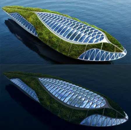 physalia vessel with amphibious garden