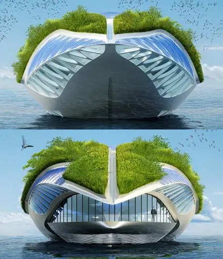 physalia vessel with amphibious garden