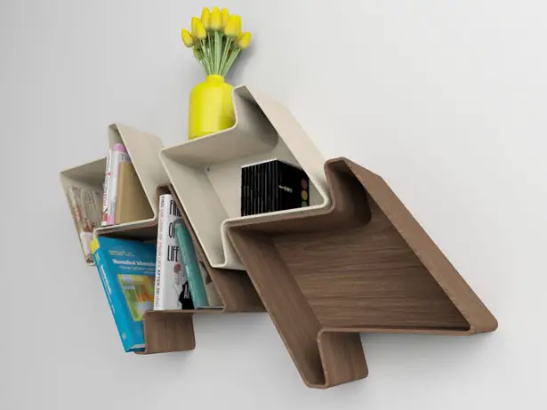 Pied-de-Poule Modular Wall Shelf System by Julia Quancard