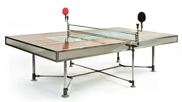 Pingtuated Equilibripong pingpong table and dinner table by Akke Functional Art