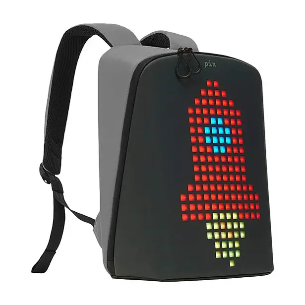 Pix Backpack with Programmable Screen to Display Images or Play Games