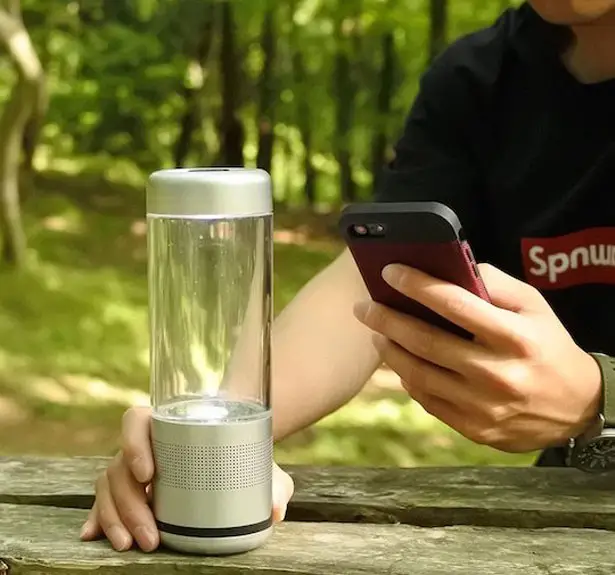 Playful Lantern Speaker, Water Bottle, and LED Light in One