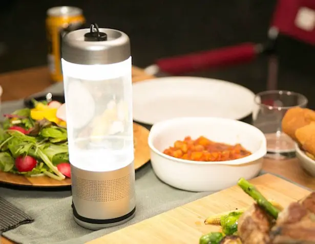 Playful Lantern Speaker, Water Bottle, and LED Light in One