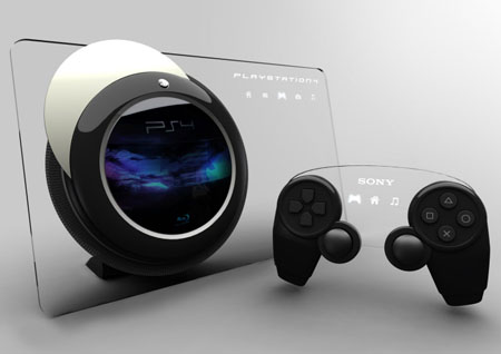 playstation4 concept with glass touchscreen panel