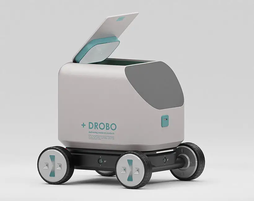 Futuristic +DROBO Medical Delivery Robot by Nuri Badur of Nuone Design