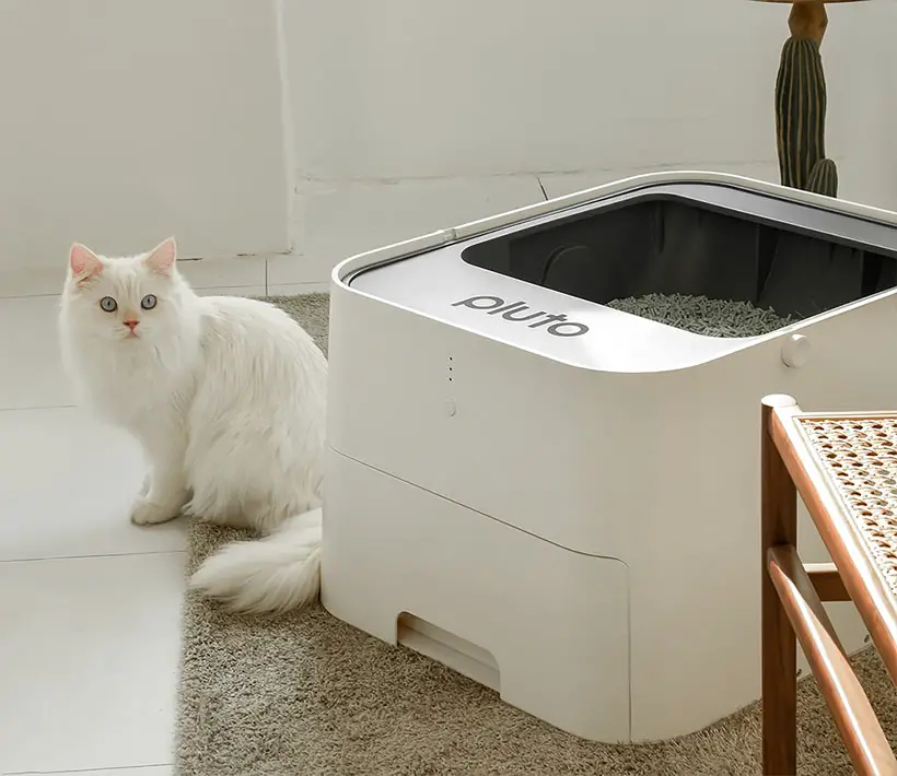 Pluto Automatic Square Cat Litter Cube with a Nice Canopy to Give Privacy to Your Cats Tuvie Design