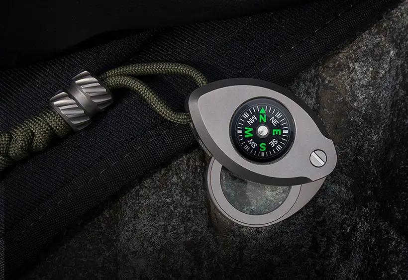 The Polar Pupil - Titanium EDC Compass with Folding Loupe