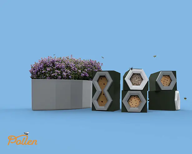 Pollen - Native Bee Habitat Modules by Amelia Henderson-Pitman