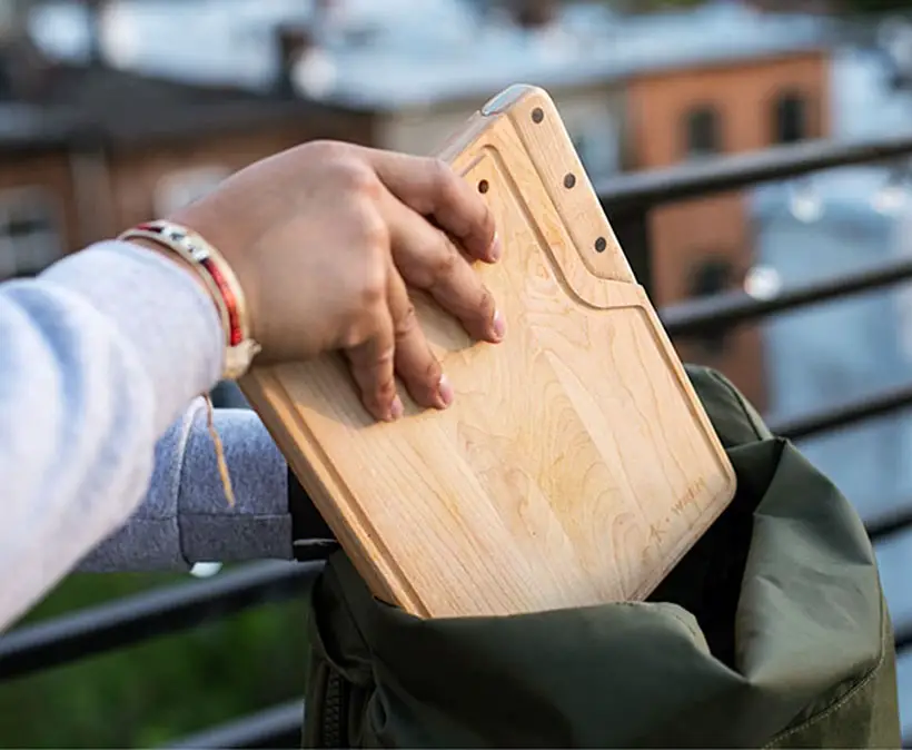 Modern BA/CA Travel Cutting Board with Built-In Razor Sharp Knife