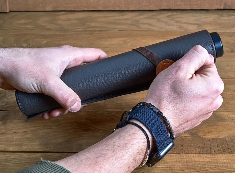 Leather Roll-Up Chess Board for Traveling Chess Players