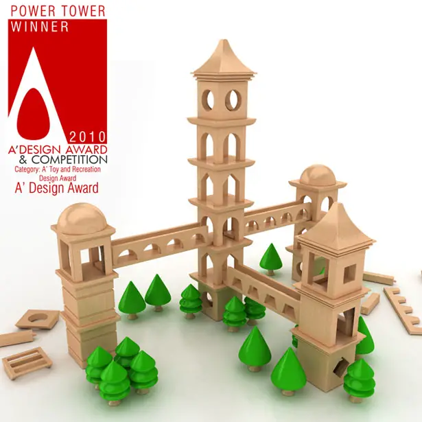 Power Tower Wooden Toy Design by DesignNobis