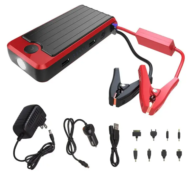 PowerAll PBJS12000R Rosso : LED Flash Light, Portable Power Bank, and Car Jump Starter